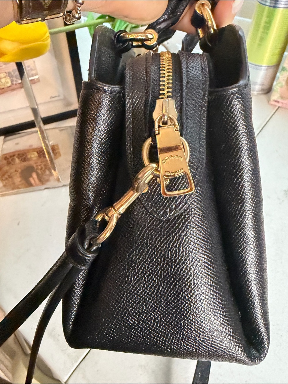 Coach mini crossbody black pebbled leather - Picture 3 of 9
